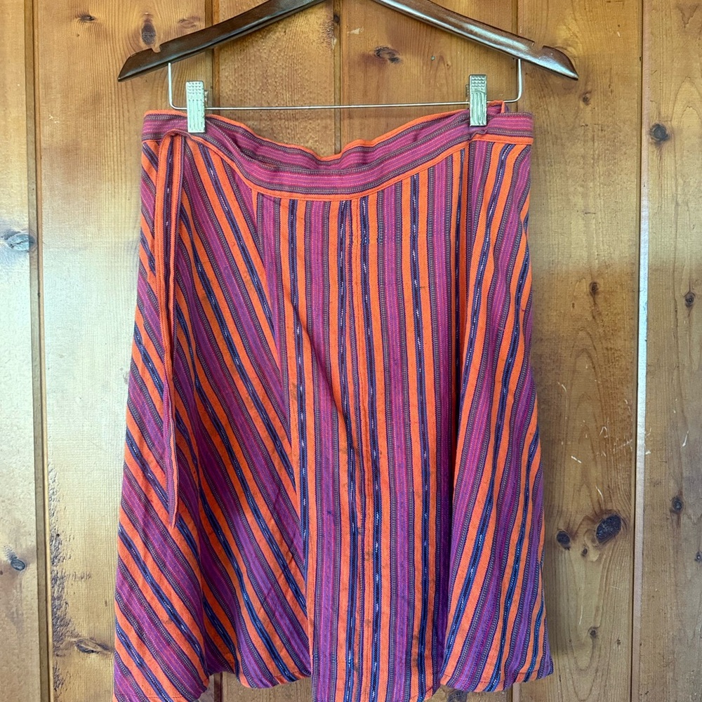 Vintage Guatemalen Woven Striped Multicolor Women's Skirt